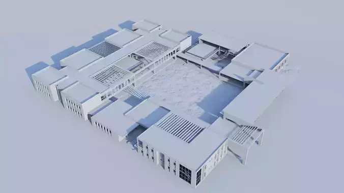 Primary and Secondary School Campus Model 3D model 2