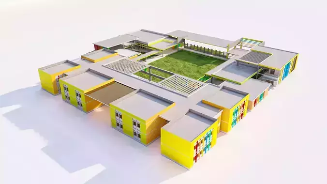 Primary and Secondary School Campus Model 3D model 5