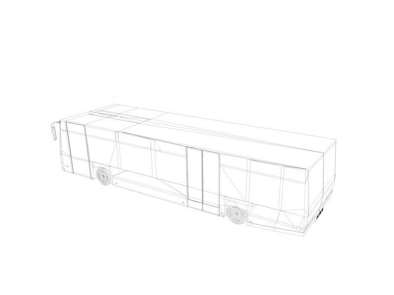 Cartoon Low Poly City Bus Low-poly 3D model_6