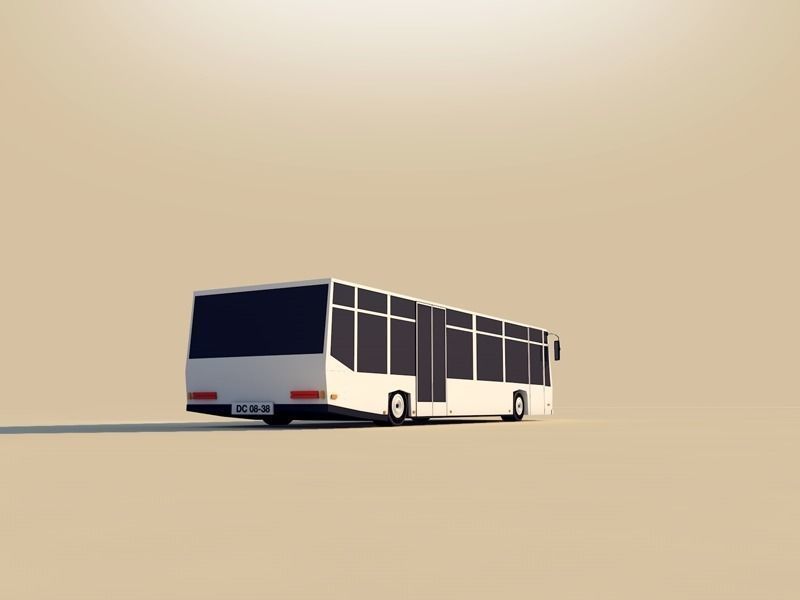 Cartoon Low Poly City Bus Low-poly 3D model_3