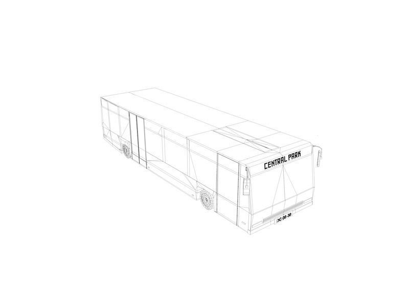 Cartoon Low Poly City Bus Low-poly 3D model_5