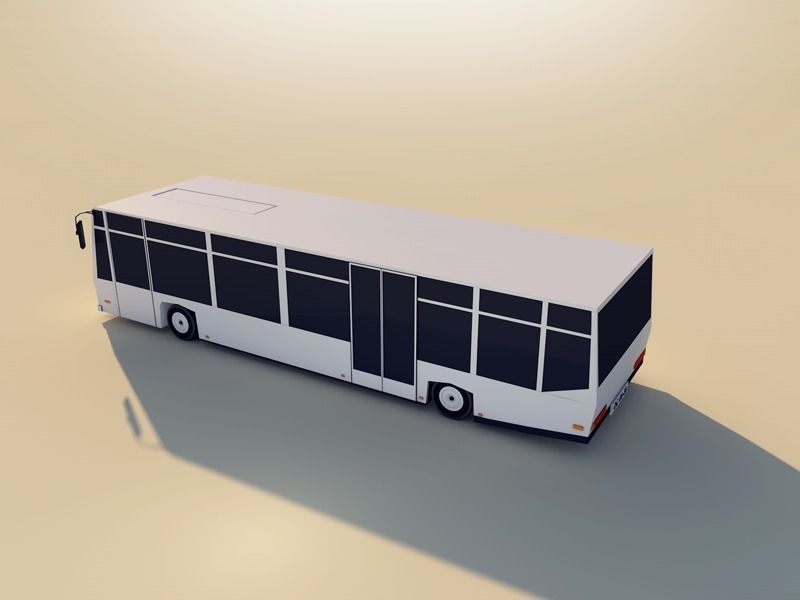 Cartoon Low Poly City Bus Low-poly 3D model_4