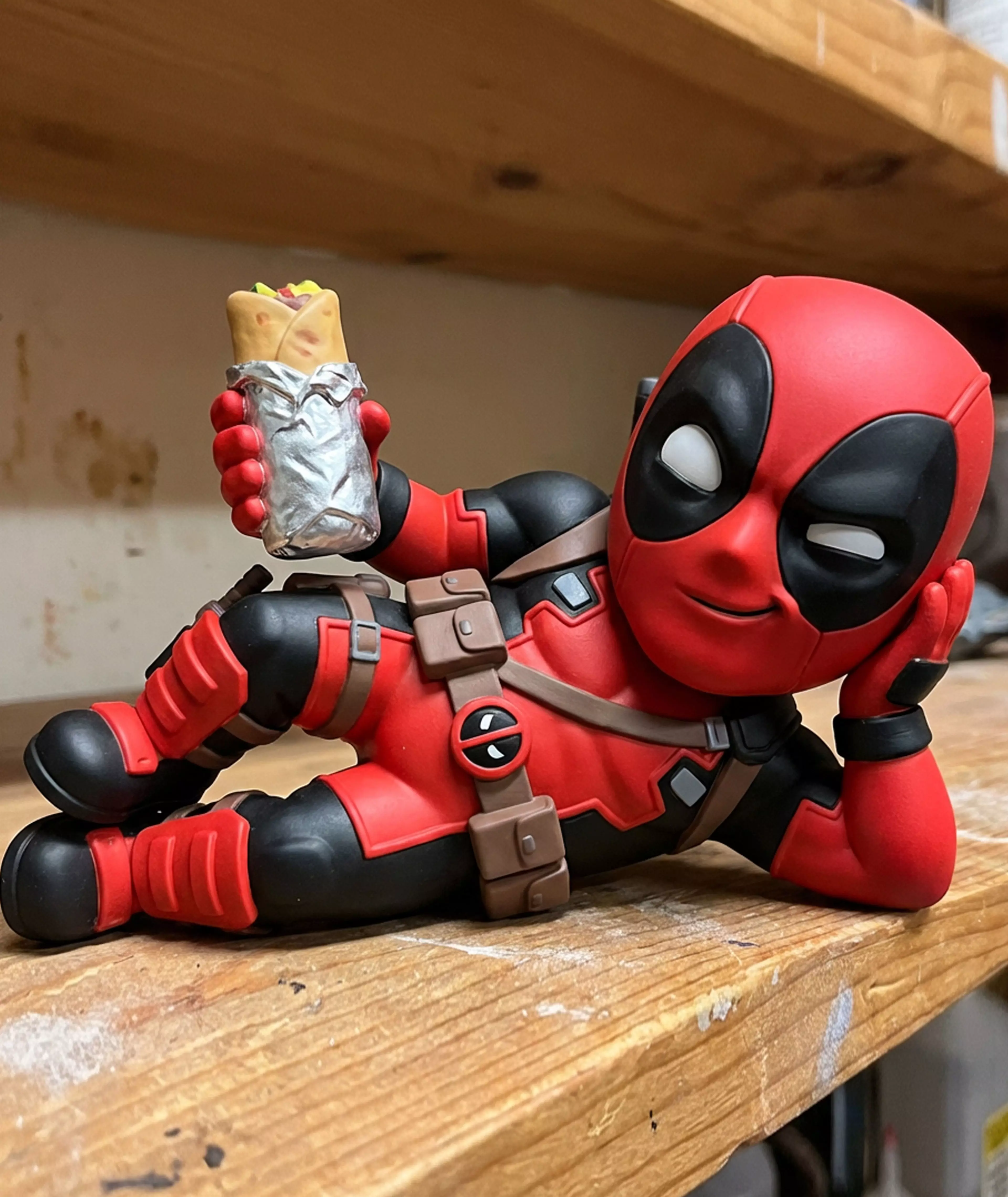 Funny Chibi Deadpool Figure Marvel Fan Art Statue Free 3D print model
