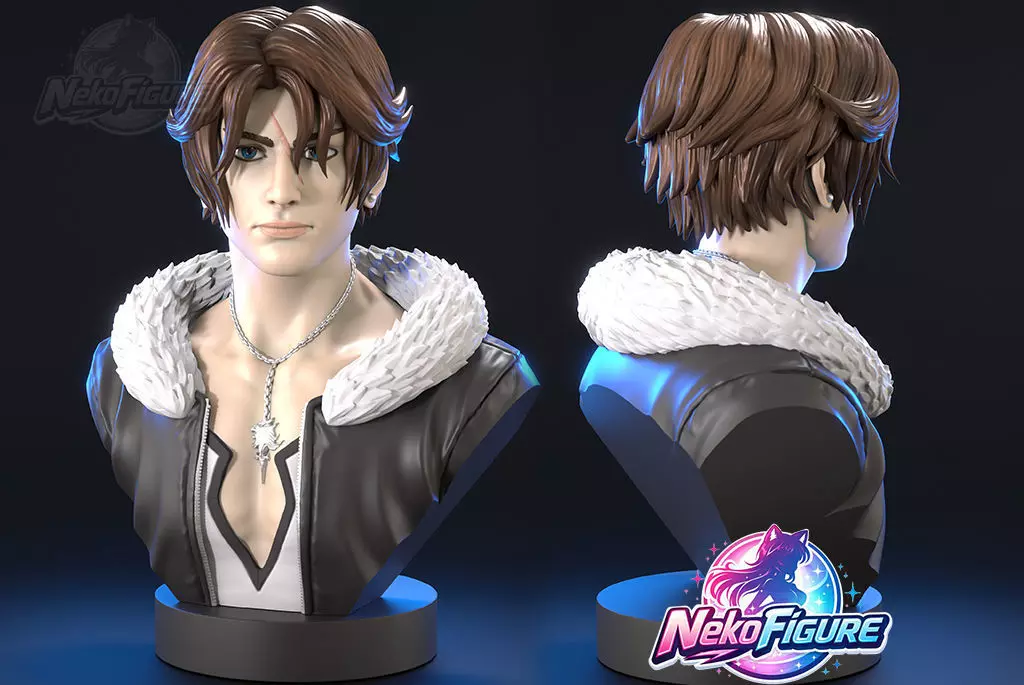 Squall Leonhart Bust Statue Figurine stl printable 3D print model
