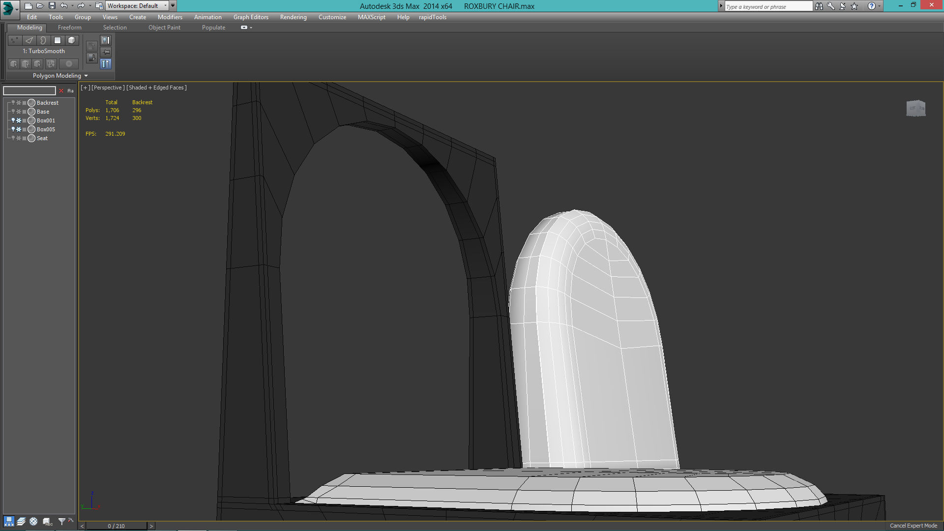 Kelly Wearstler Roxbury Chair Low-poly 3D model_4