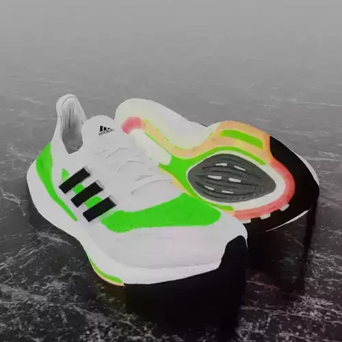 ADIDAS ULTRA BOOST 2021 - GREEN 3D SHOES Low-poly 3D model