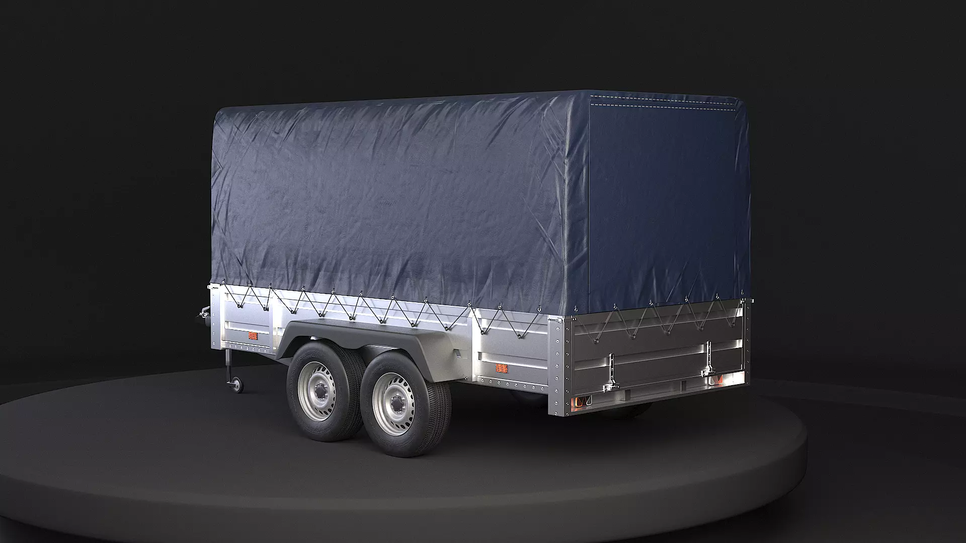 Utility Tandem-axle Car Trailer with Cover 3D model