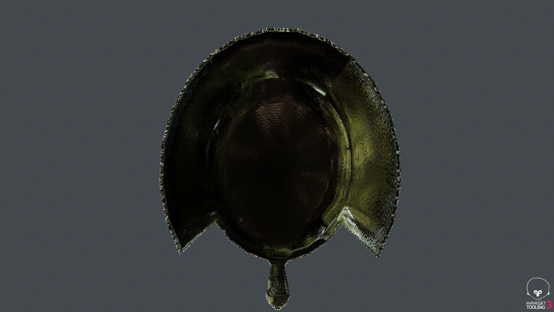 Engraved Steel Helmet Free low-poly 3D model_8