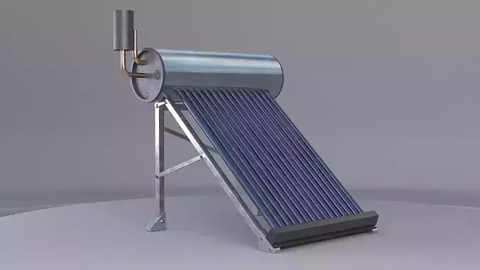 Solar Water Heating Panel Low-poly 3D model