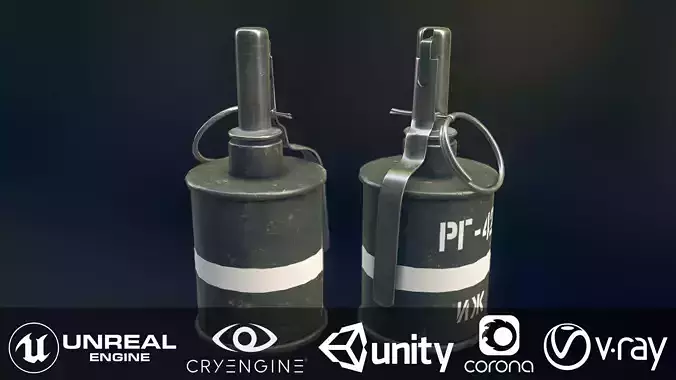 RG 42 Hand Grenade Low-poly 3D model