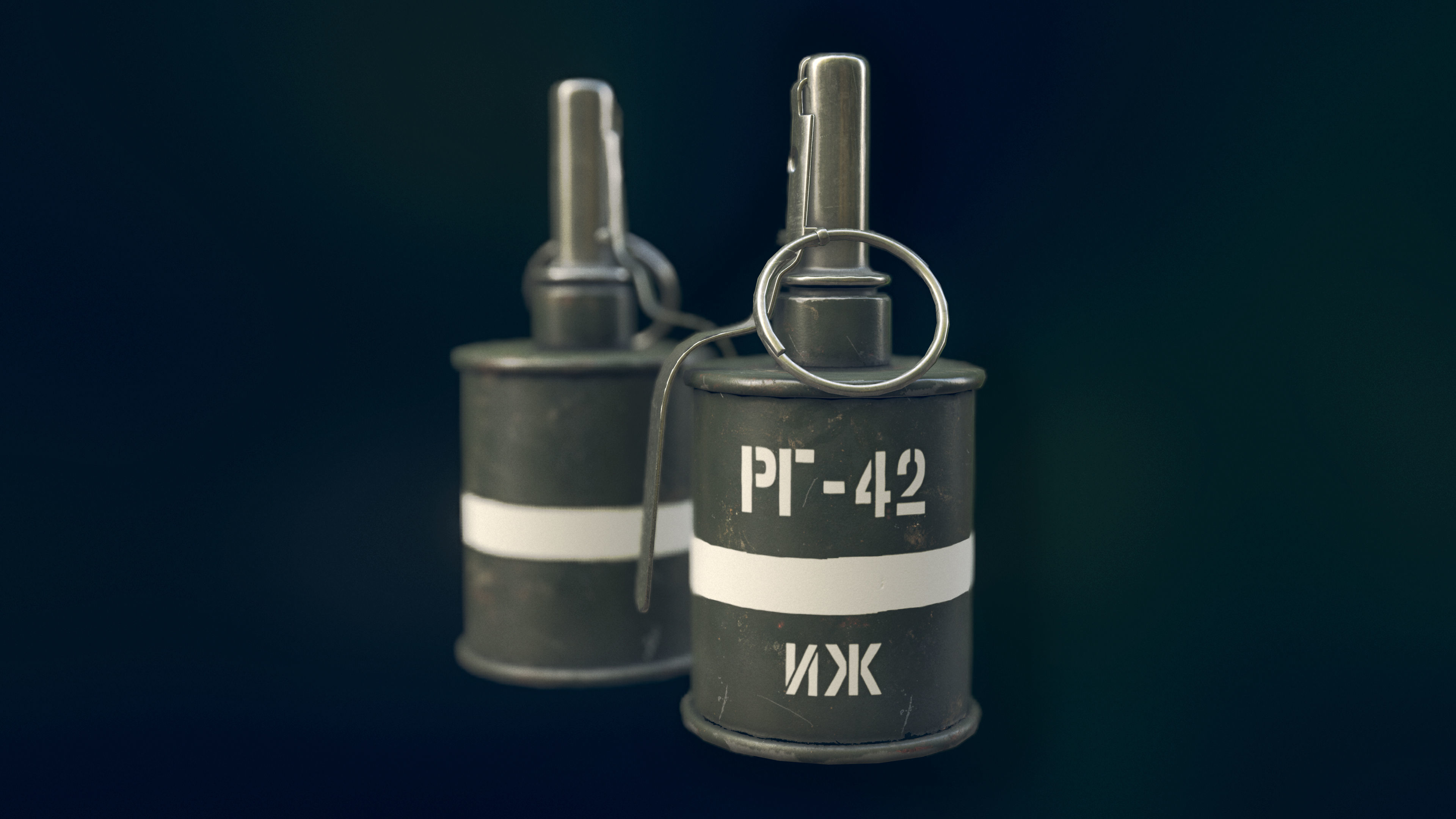 RG 42 Hand Grenade Low-poly 3D model_1
