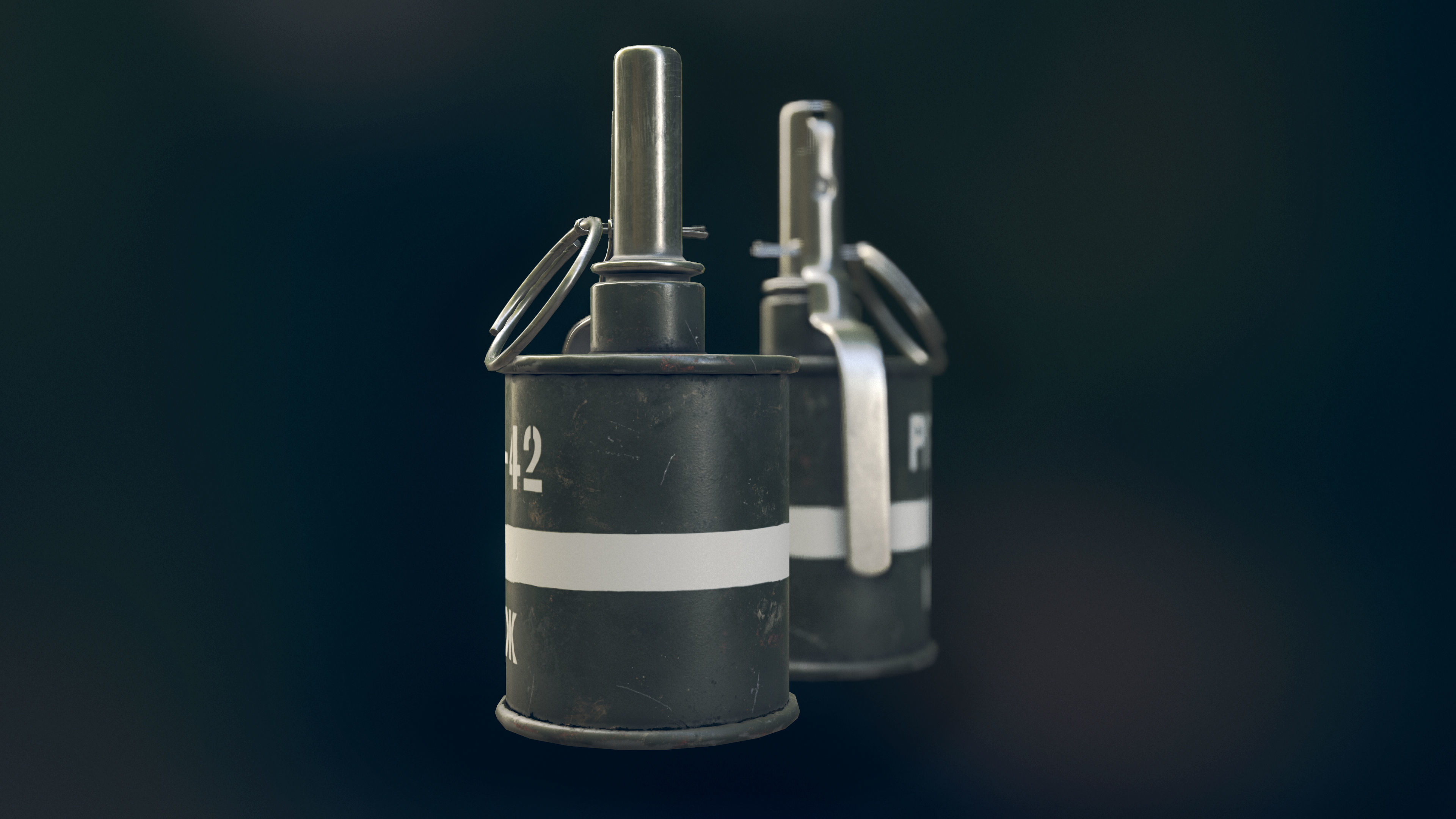RG 42 Hand Grenade Low-poly 3D model_2