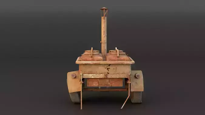 Old Army Filed Kitchen Low-poly 3D model 5