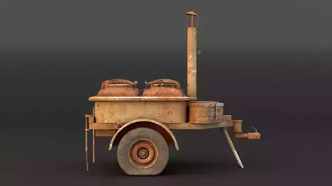 Old Army Filed Kitchen Low-poly 3D model 2