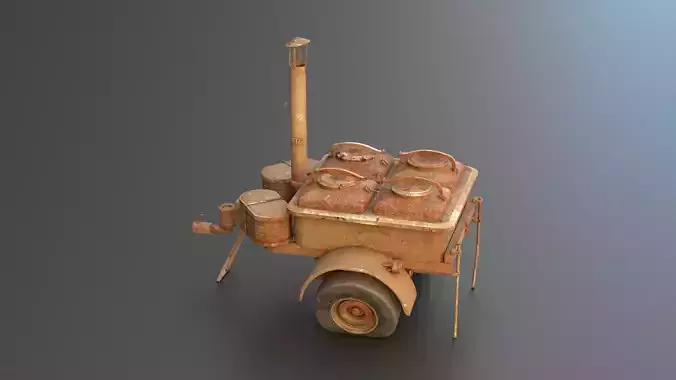 Old Army Filed Kitchen Low-poly 3D model 7