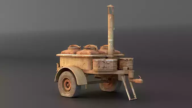 Old Army Filed Kitchen Low-poly 3D model 3