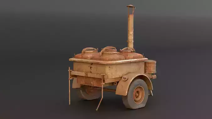Old Army Filed Kitchen Low-poly 3D model