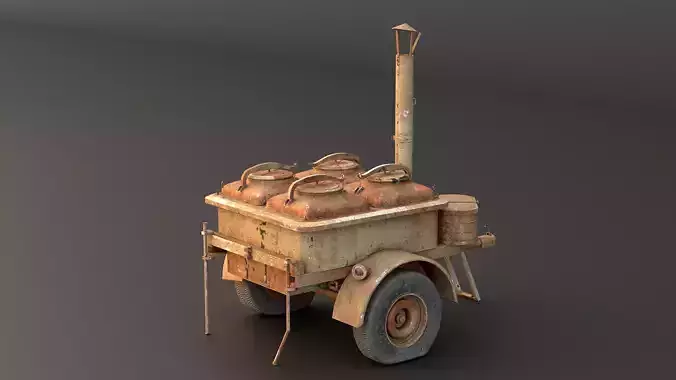 Old Army Filed Kitchen Low-poly 3D model 4