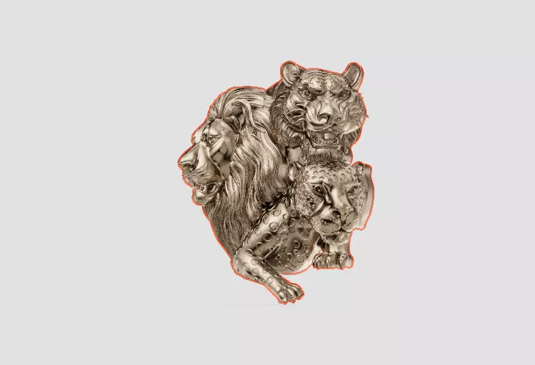 Lion - Tiger - Panther Gold Prndent 3D print model