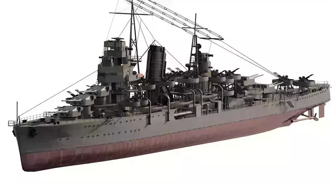 IMPERIAL JAPANESE NAVY WW2 DESTROYER 3D model