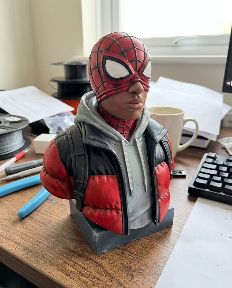 Spider-Man Miles Morales Bust Puffer Jacket Streetwear Free 3D print model