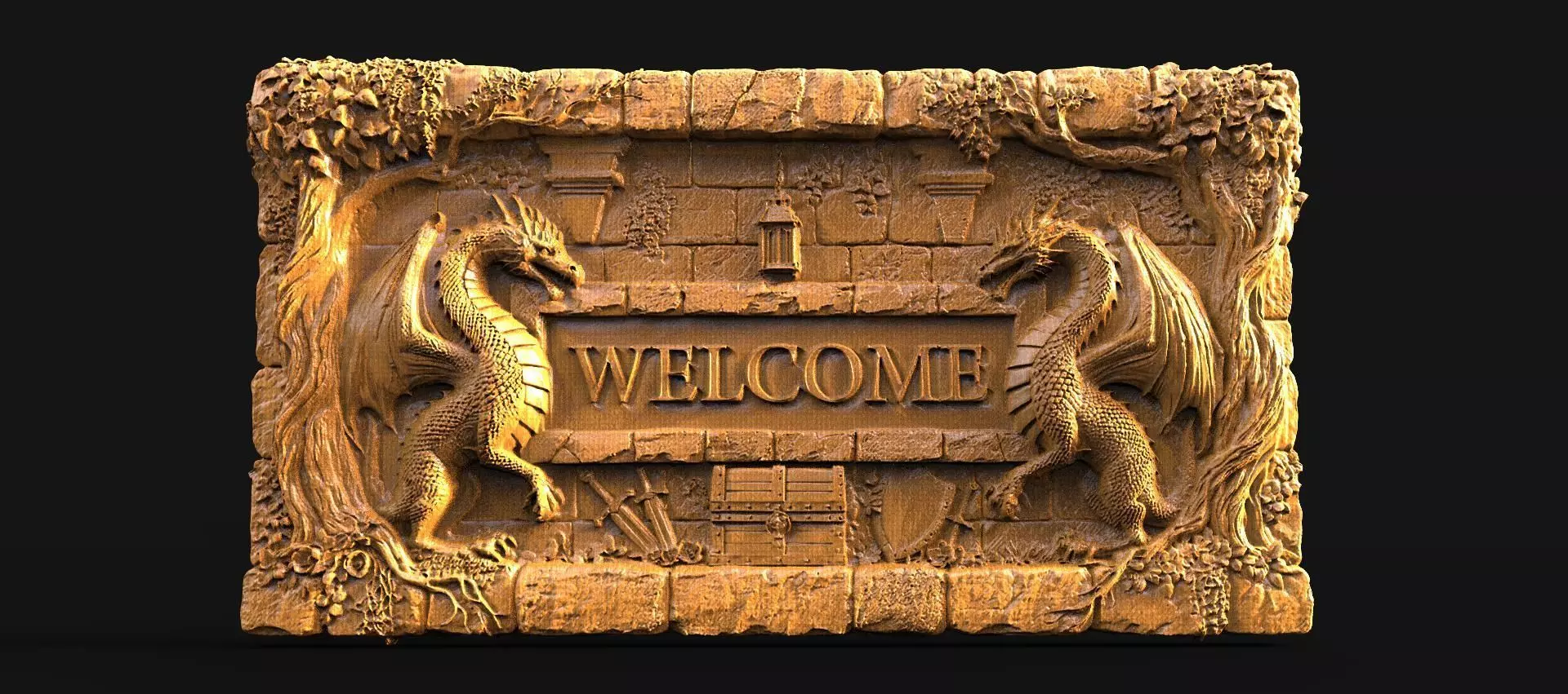 Dragon Welcome Sign 3D print model