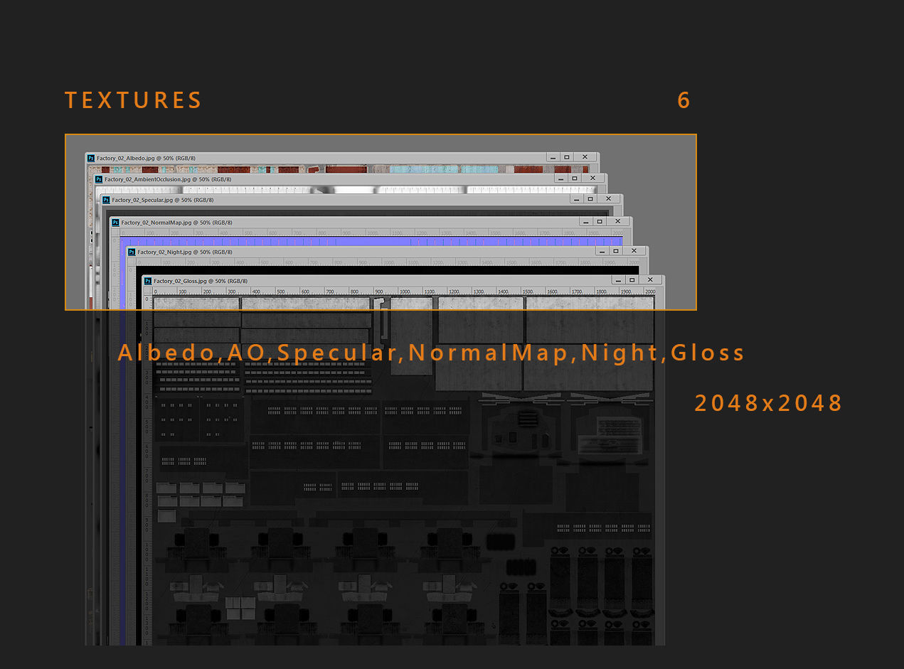 Factory 02 Low-poly 3D model_15