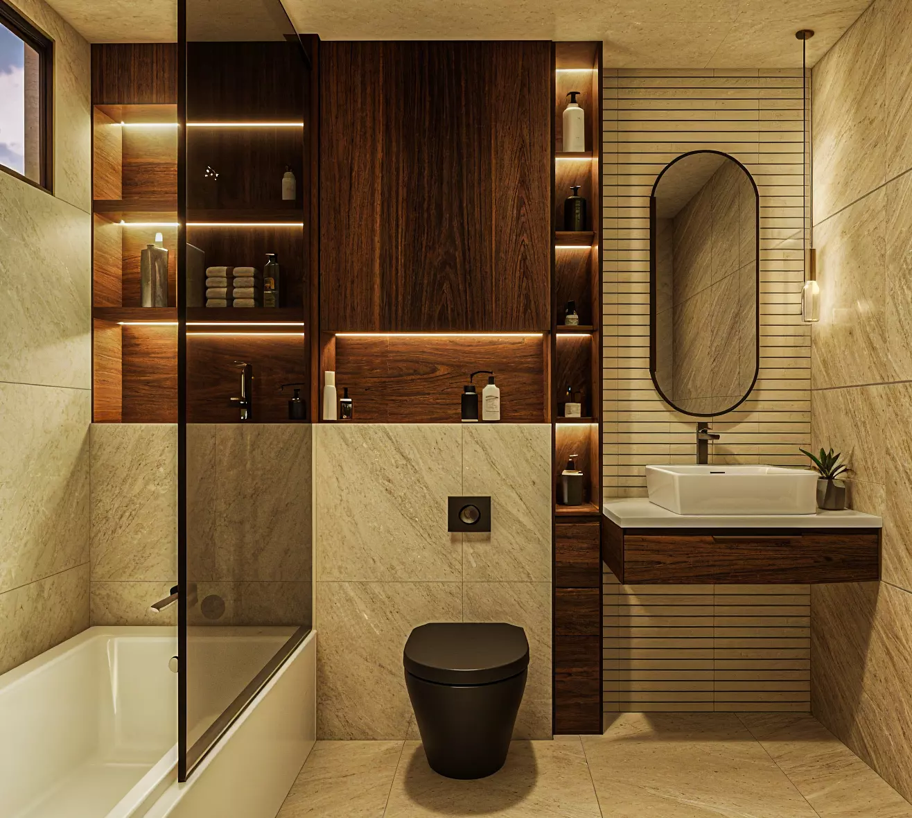 Modern Luxury Bathroom Interior 3D Model Free 3D model