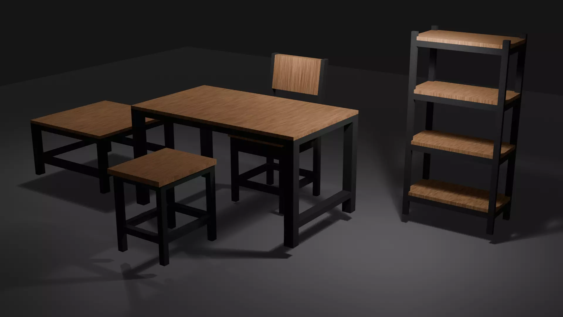 Modern Loft Furniture Set Low-poly 3D model