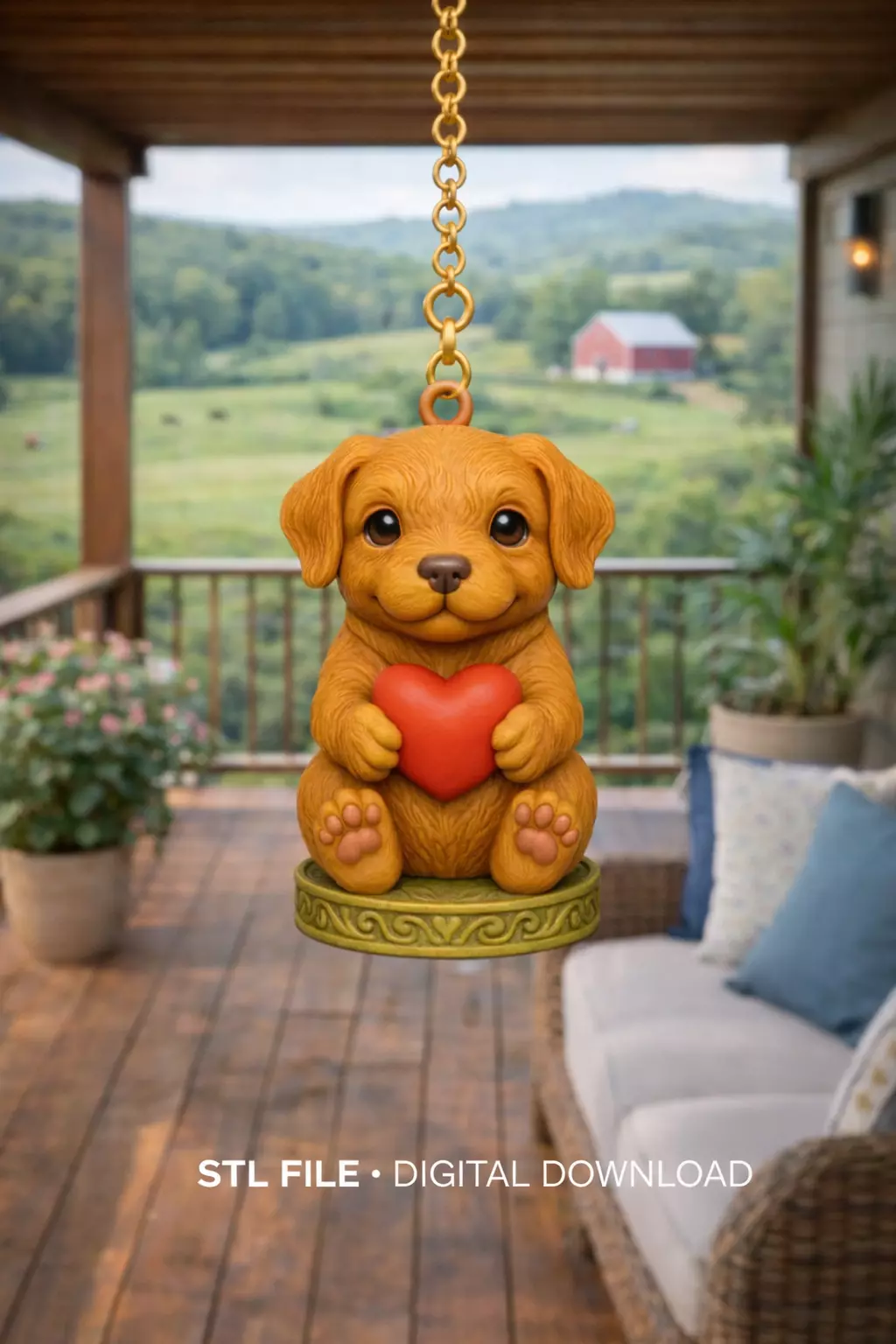 3D Printable Puppy Pendant - Dog Pendant 3D print model