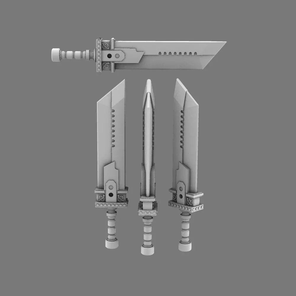Space Knights Fantasy Cloud Sword NOHAND 3D print model