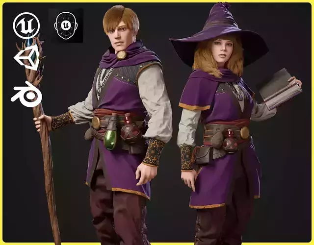 Modular Fantasy Character 03 - Mage