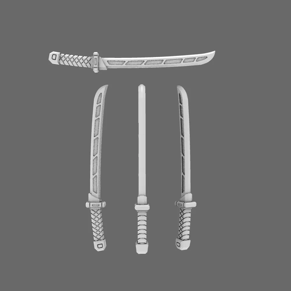 Cyber Samurai Techno Katana Type A NOHAND 3D print model