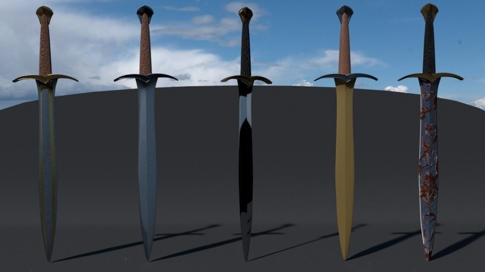 Collection of Swords 3D model_0
