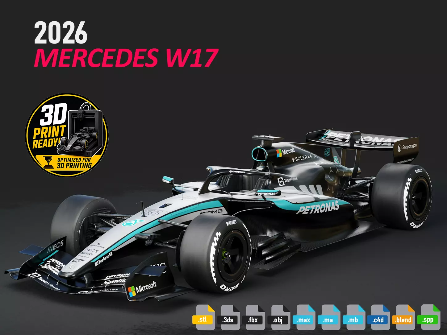 F1 Mercedes-Benz W17 2026 3D model