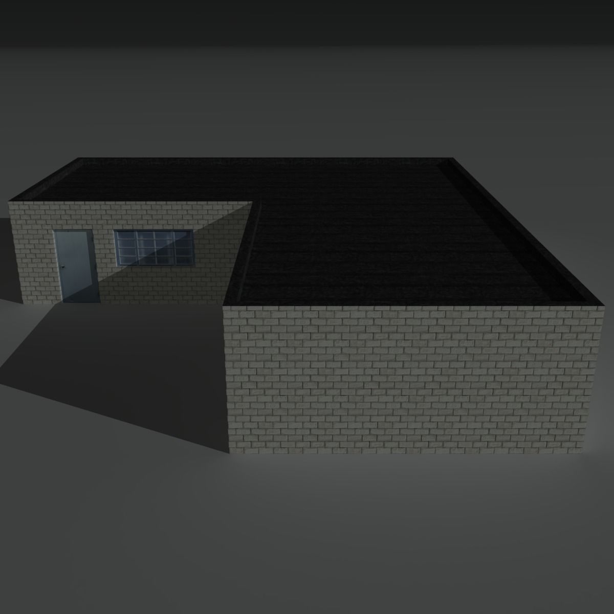 Factory Building 1 Low-poly 3D model_2