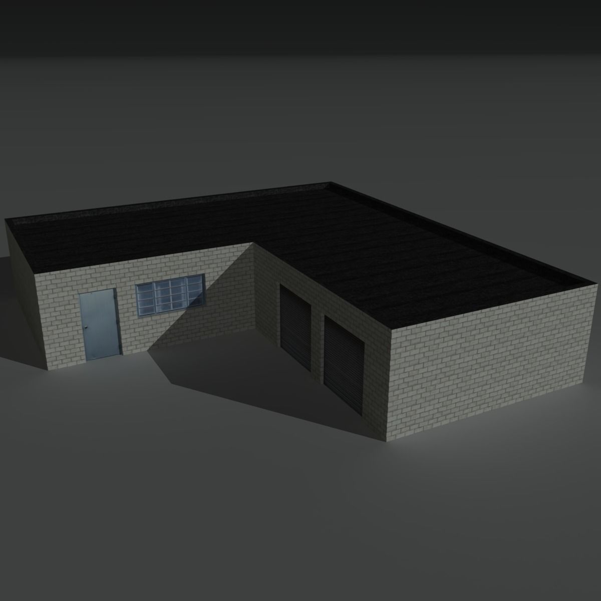 Factory Building 1 Low-poly 3D model_1