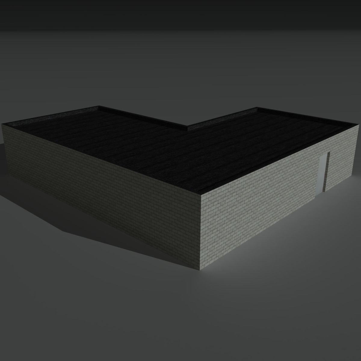 Factory Building 1 Low-poly 3D model_5