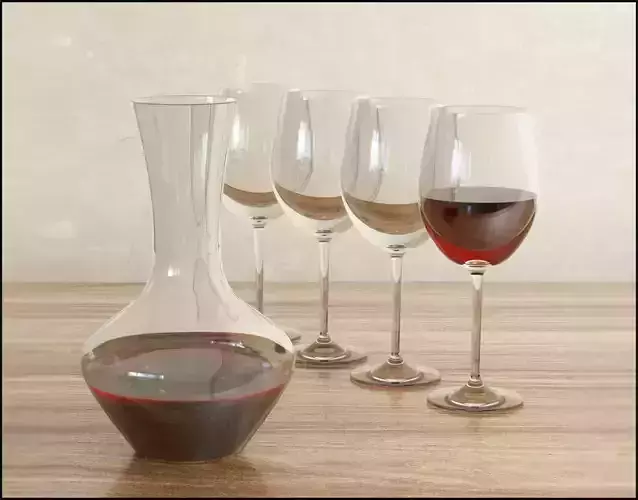Decanter with wine