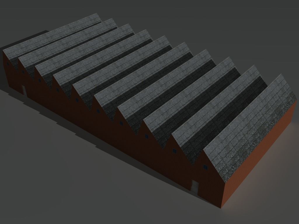 Factory Building 2 Low-poly 3D model_6
