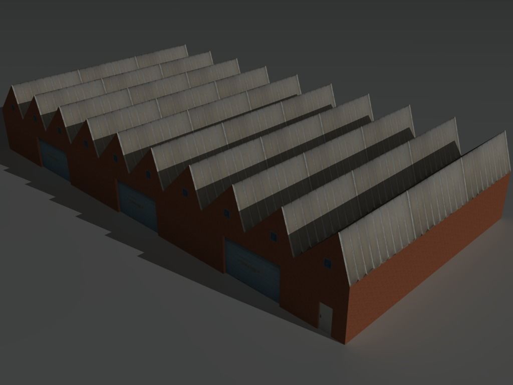 Factory Building 2 Low-poly 3D model_2