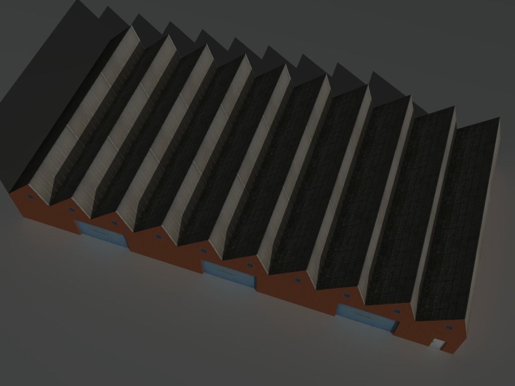 Factory Building 2 Low-poly 3D model_10