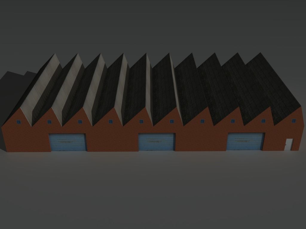 Factory Building 2 Low-poly 3D model_9