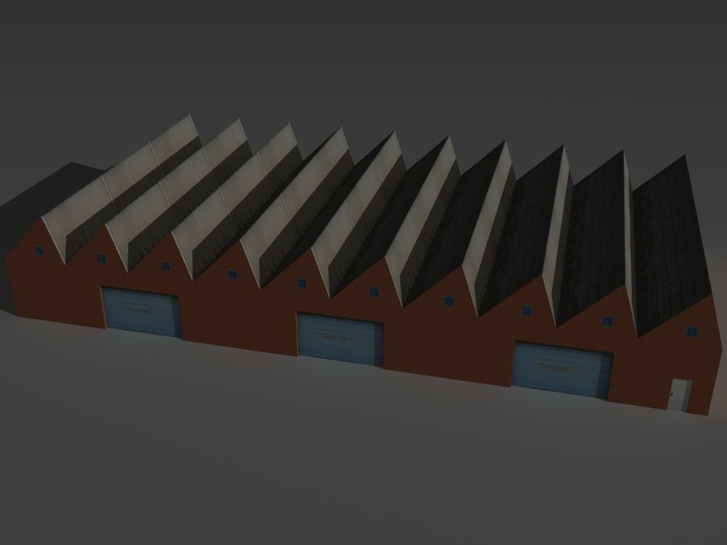 Factory Building 2 Low-poly 3D model_1