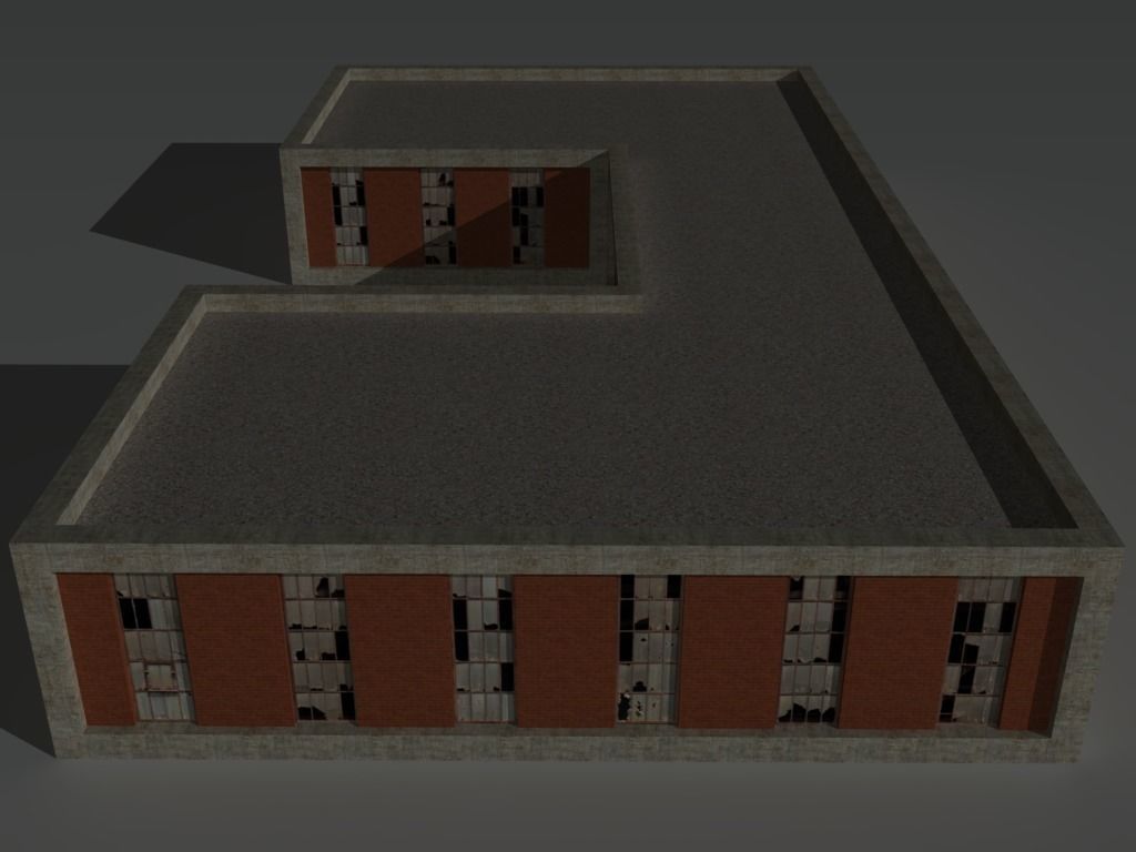 Factory Building 3 Low-poly 3D model_3