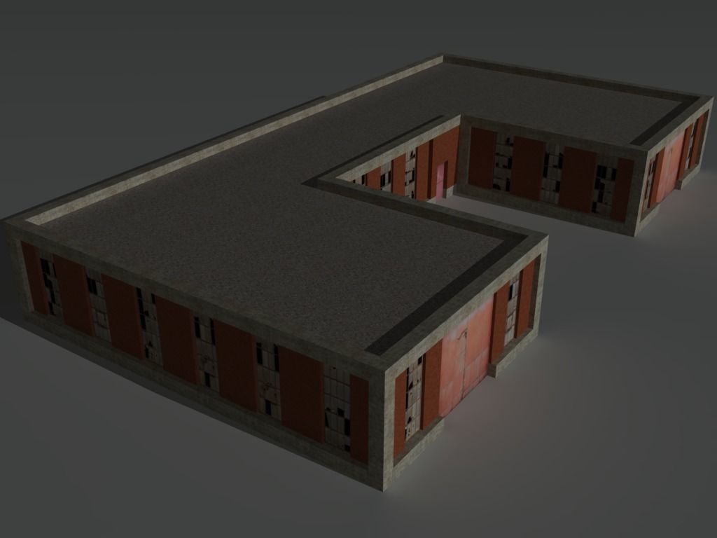 Factory Building 3 Low-poly 3D model_8