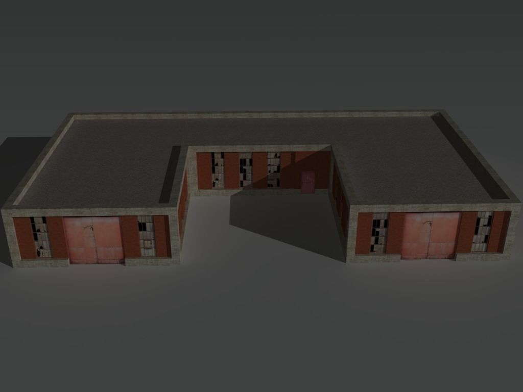 Factory Building 3 Low-poly 3D model_1