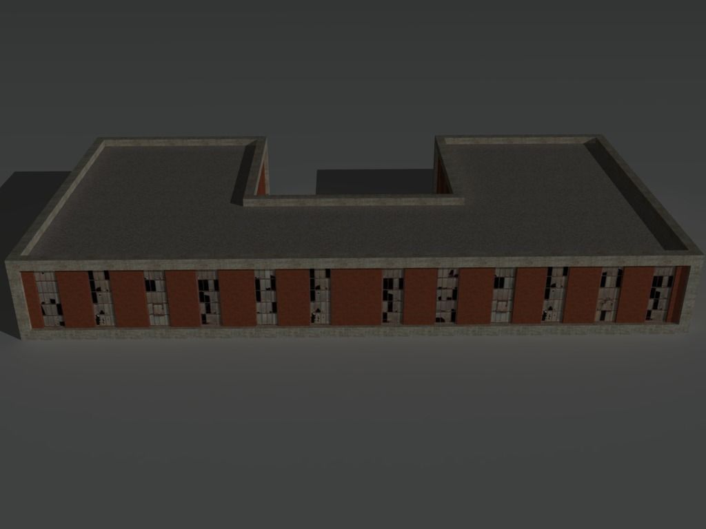 Factory Building 3 Low-poly 3D model_5