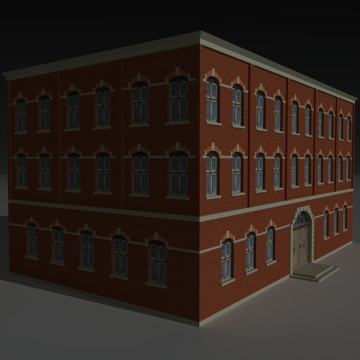 Factory Building 4 Low-poly 3D model_8