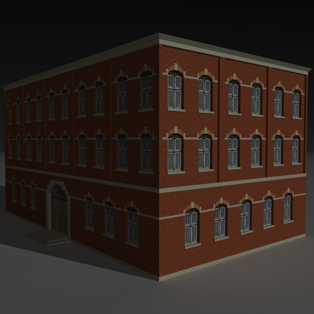 Factory Building 4 Low-poly 3D model_6